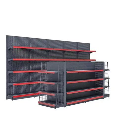 Custom 5 Layers Gondola Shelving Metal Display Shelf Supermarket