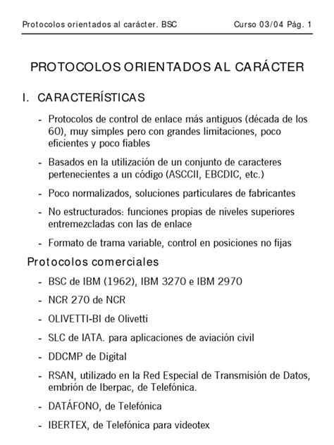 Protocolo BSC PDF | PDF | Ascii | Protocolos de comunicaciones 