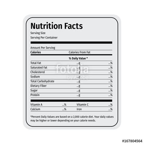 Nutrition Label Vector at Vectorified.com | Collection of Nutrition ...