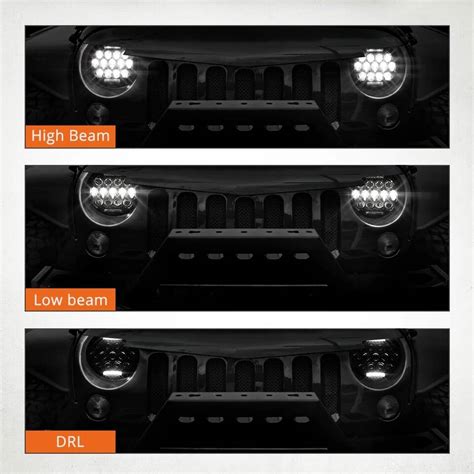 Doxmall Led Headlight For Wrangler W Round Led Headlamp Daytime