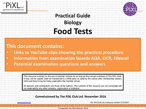 Solution Gcse Practical Guide Biology Food Tests Studypool