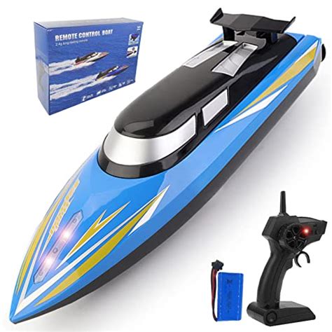 SZJJX Bateau RC 2 4Ghz 25KM H Haute Vitesse 4 Canaux Télécommande