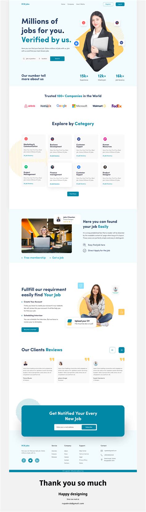 job landing page ui design  behance