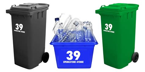 Buy X Or X Sets Of Personalised Wheelie Bin Stickers For Wheelie Bins