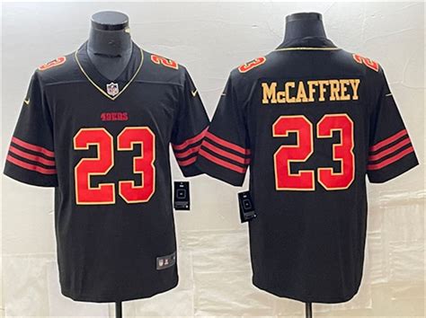 Custom Men 49ers #23 Christian McCaffrey Black 2023 Jersey | Grailed