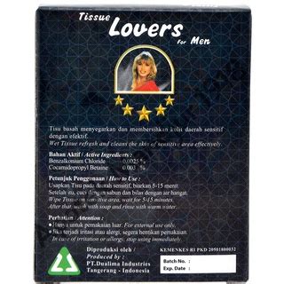 Jual Tissue Lovers For Men Tisu Basah Super Magic Man Isi 6 Sachet