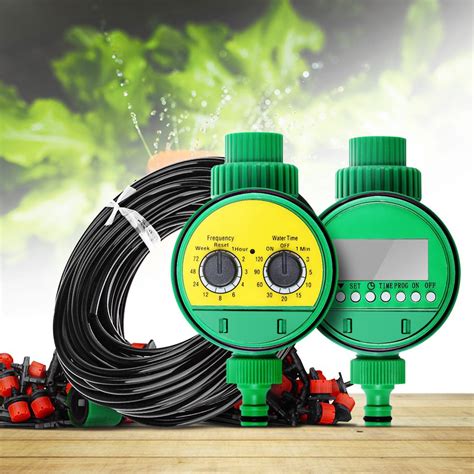 2 Choices 25m Diy Micro Drip Irrigation System Plant Self Automatic Watering Timer Garden Hose