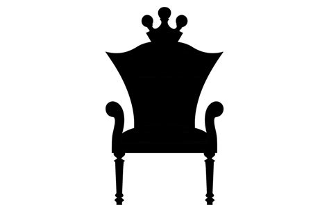 King Throne Silhouette Royal Throne Chair Vector Armchair With Crown