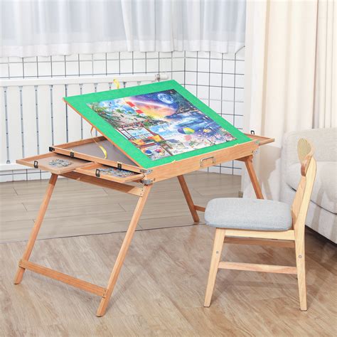 BittPicc Foldable Puzzle Table With Drawers Wayfair