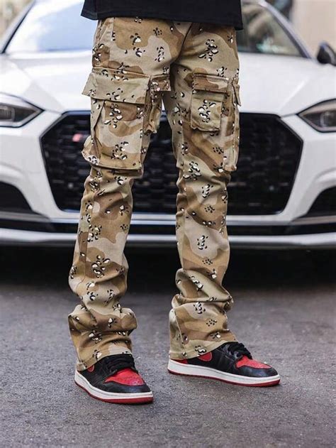 Manfinity Emrg Men Allover Print Flap Pocket Cargo Pants Shein Usa