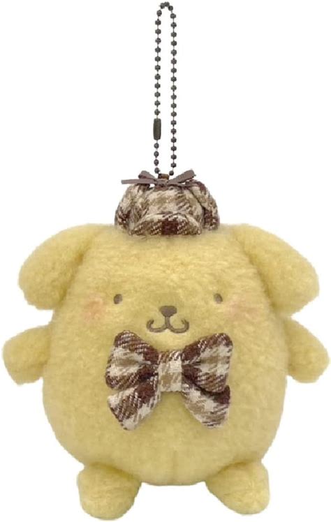 Sanrio Plush Mascot Holder Pom Pom Purin Fluffy Mocha Check