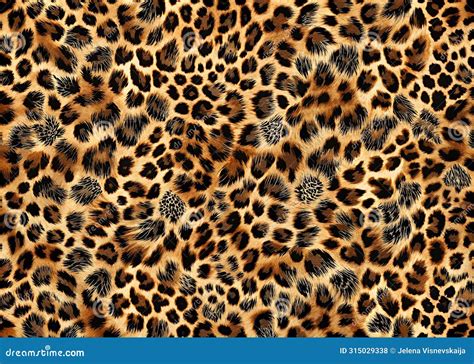 Leopard Skin Texture Seamless Pattern Stock Illustration