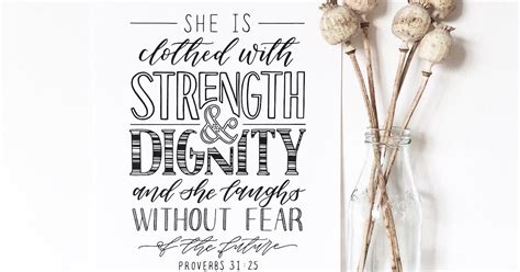 She Is Clothed With Strength And Dignity Print Cheerfully Given