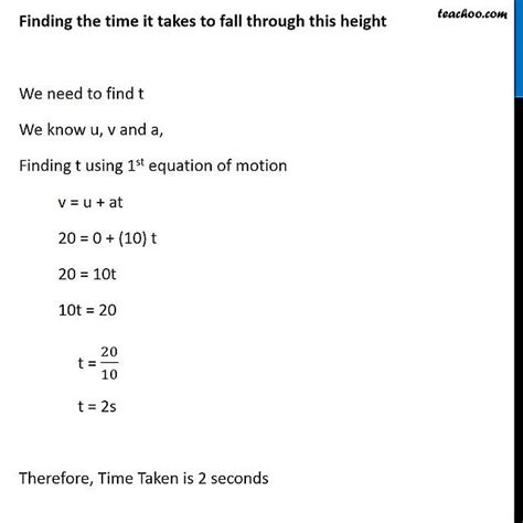 Different Equations Of Motion For Free Falling Object Teachoo