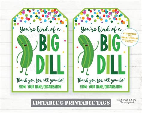 Big Dill Tag Thank You For All You Do Pickle T We Appreciate You