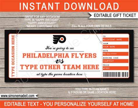 Printable Hockey Ticket Template