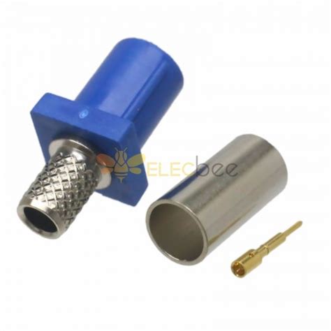 FAKRA SMB C Blue Straight Male Plug Car Vehicle Connector Crimp Type