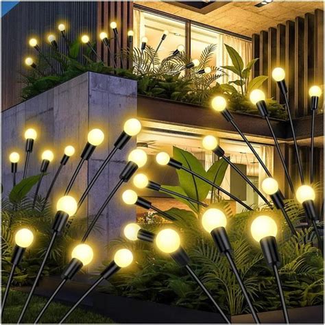 Lampe Solaire Effet Luciole Warmlight 8Led Éclairage mural LED