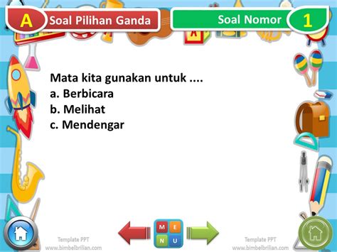 Power Point Ppt Soal Tema Kelas Sd Subtema Tubuhku Bimbel Brilian