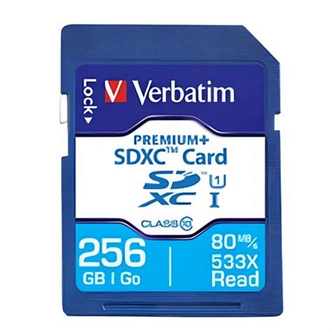 Verbatim 256GB Premium Plus 533X SDXC Memory Card UHS I Class 10, Model ...