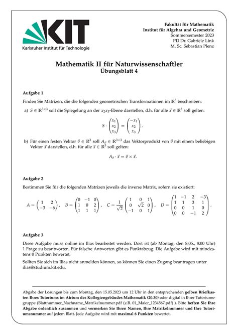 Tutorium B Ss Fakult T F R Mathematik Institut F R Algebra