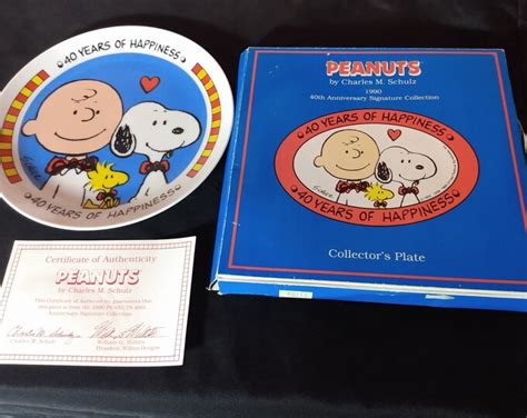 Peanuts Charlie Brown Snoopy 40th Anniversary Collectors Plate 40