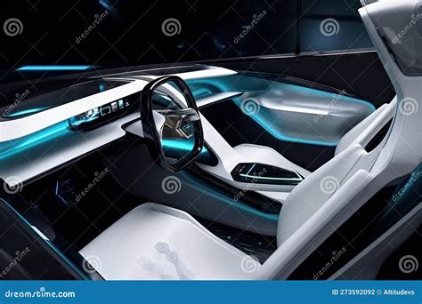 Futuristic Car Interior with Sleek and Minimalist Design, Featuring ...