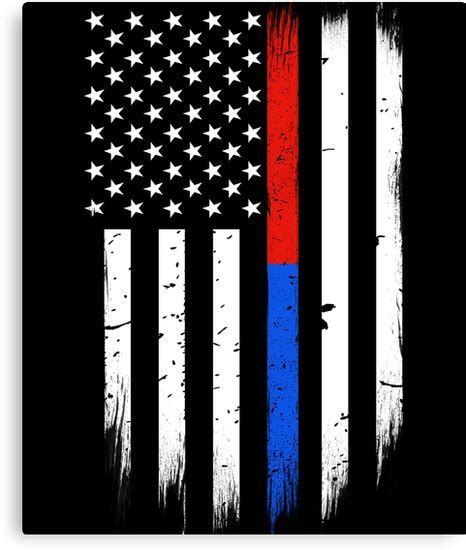 "First Responders Thin Red Blue Line Flag" Canvas Print by bluelinegear ...