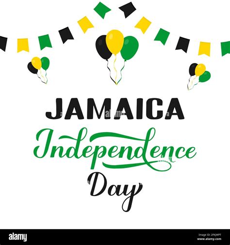 Jamaica Independence Day Typography Poster Jamaican Holiday Celebrated