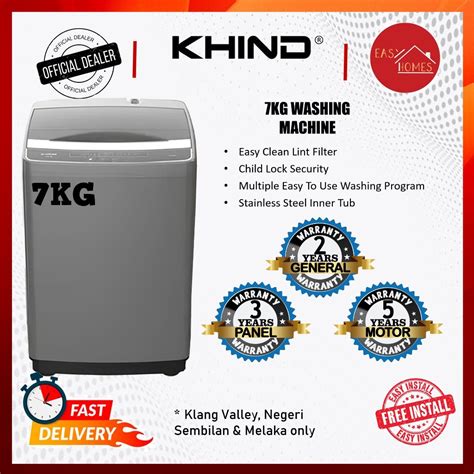 Khind 7KG Fully Auto Washing Machine Top Load With Detergent Dispenser