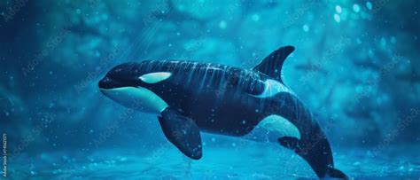 Graceful Orcas in Natural Habitat, Orca Pod Swimming in Ocean, Orca ...