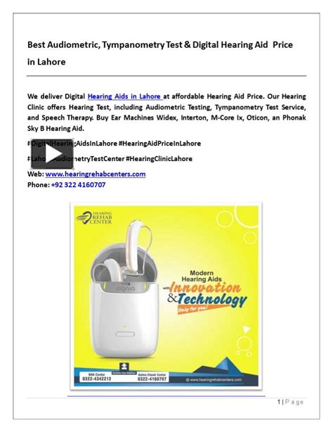 Ppt Best Audiometric Tympanometry Test And Digital Hearing Aid Price