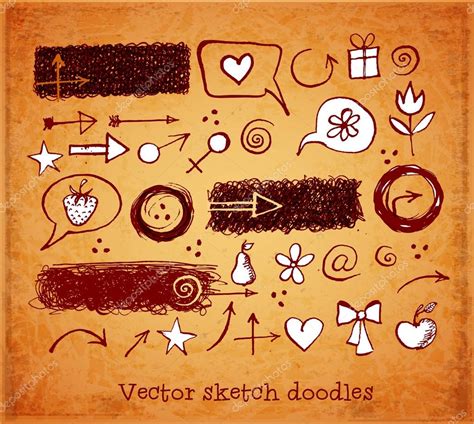 Big Set Of Sketch Doodles In Vintage Style Stock Vector Image By