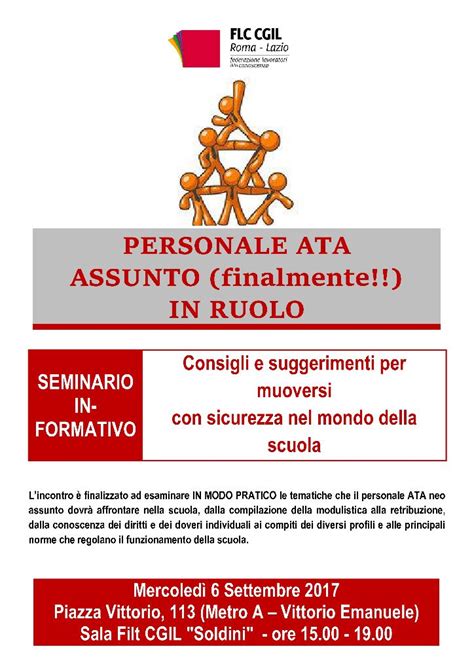 PERSONALE ATA ASSUNTO FINALMENTE IN RUOLO SEMINARIO IN FORMATIVO