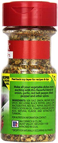 Mccormick Perfect Pinch Vegetable Seasoning 275 Oz Pack Of 6 Pricepulse