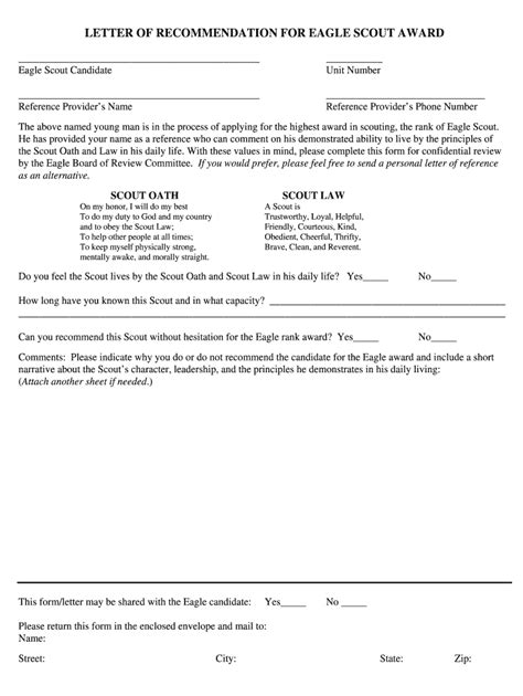 Eagle Scout Letter Of Recommendation Word Document Fill Out And Sign Online Dochub