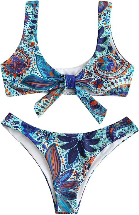 Amazon Yaweie Women S Piece Twist Knot Bikini Sets Sexy Lace Up Swimsuit Brazilian Cut