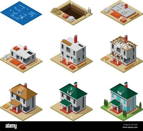 Las Fases De Construcción De La Casa Desde El Dibujo Hasta Los Iconos