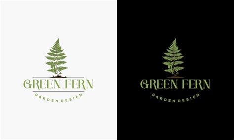 Premium Vector Green Fern Logo Icon Design Template Vector Hand Drawn