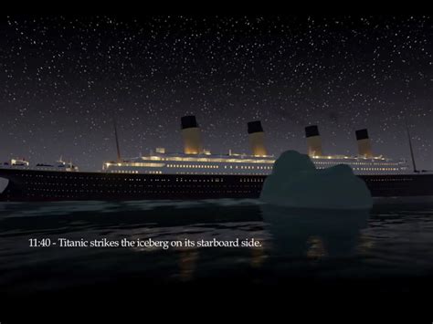 Titanic Hitting The Iceberg And Sinking