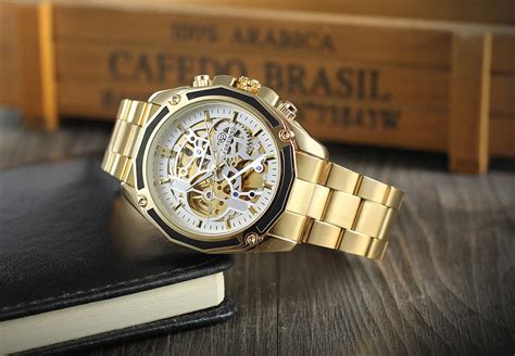 Forsining Factory China Market Trendy Male Gold Wristwatch Automatic