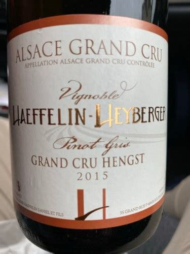 Vignoble Haeffelin Heyberger Pinot Gris Alsace Grand Cru Hengst