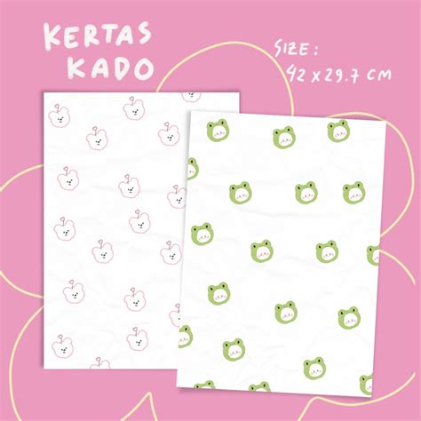 Jual Dear Lily Kertas Kado Lucu Estetik Motif Beruang Korea Wrapping