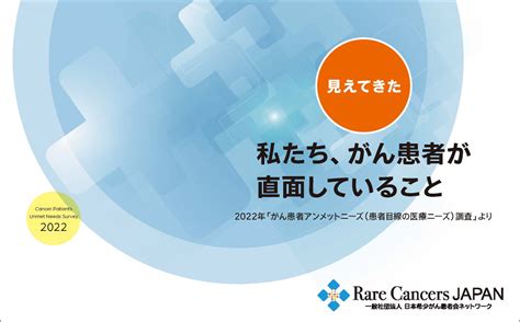 調査報告：見えてきた 私たち、がん患者が直面していること 2022年「がん患者アンメットニーズ（患者目線の医療ニーズ）調査」より