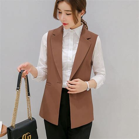 Women Fashion Sleeveless Blazer Long Vest Ladies Autumn Blazer Designs Buy Ladies Blazerwomen