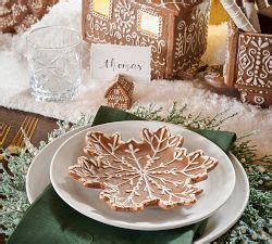 Gingerbread Snowflake Stoneware Appetizer Plates Set Of 4 Pottery Barn