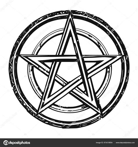 Signe Pentacle Occultisme Magie Sorcellerie Illustration Graphique