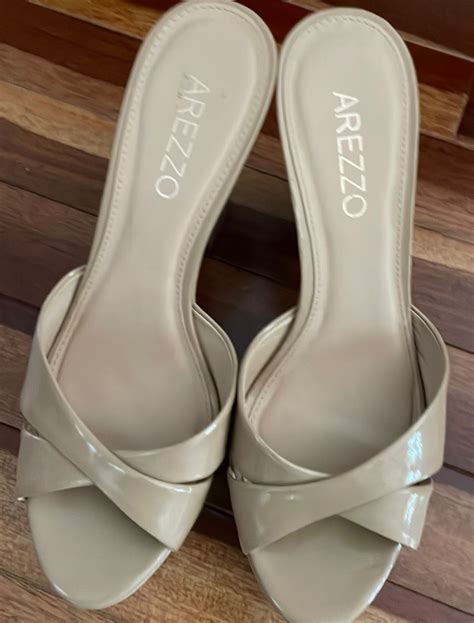 Tamanco Arezzo Nude Sandália Feminina Arezzo Usado 80764095 enjoei