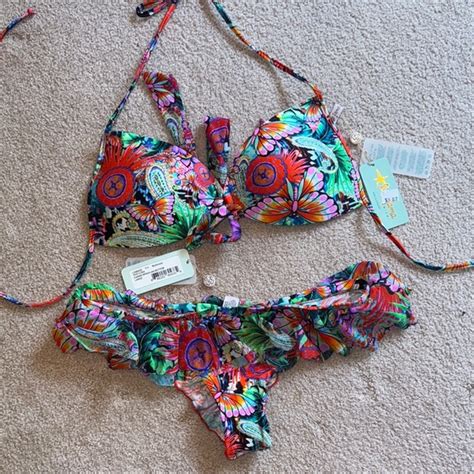 Luli Fama Swim Colorful Floral Bikini Set Poshmark