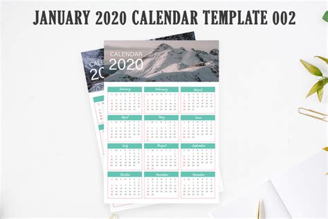 2020 Calendar Printable Template 002 - Free Download